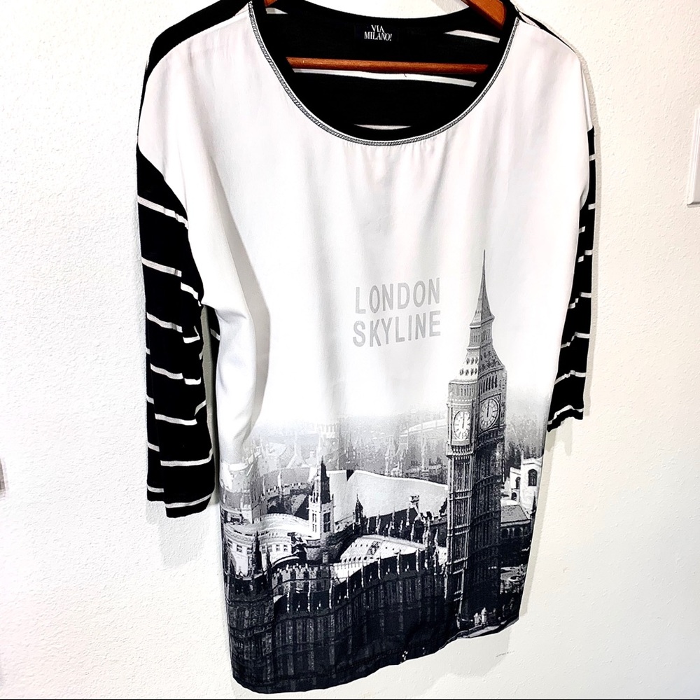 VIVA MILANO! LONDON SKYLINE GRAPHIC SHIRT - Picture 4 of 11